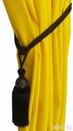 Black Curtain Drapery Decorative Wood/Tassel Double Rope Tieback Handmade Decor/Window Treatment Single Drape Holding/Holdback/Pull Back