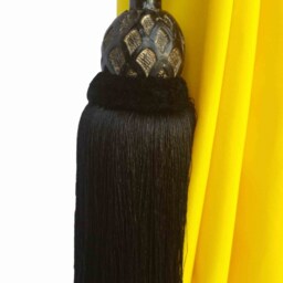 Black Curtain Drapery Decorative Wood/Tassel Double Rope Tieback Handmade Decor/Window Treatment Single Drape Holding/Holdback/Pull Back - thumbnail 2
