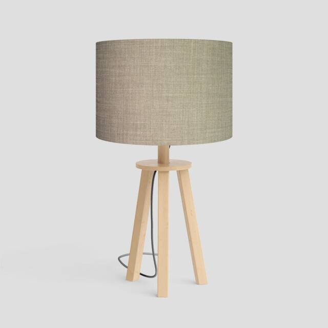 Handmade Drum Lampshade Linoso Mushroom Fabric, Table/Floor/Ceiling - image 1