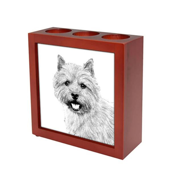 Norwich Terrier - Wooden Stand For Candles/Pens With The Image Of A Dog New Collection - image 1