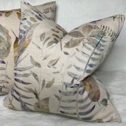 Voyage Kenton Fabric, Decorative Pillow - Cushion Cover For Sofa, Bed, Window, Chair, Living Room & Hand-Painted Leaf Design Made in UK - thumbnail 1