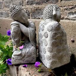 Two Beautifully Detailed Knee Buddhas Statue For The Home Or Garden. From Sius - thumbnail 2