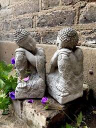 Two Beautifully Detailed Knee Buddhas Statue For The Home Or Garden. From Sius - thumbnail 1
