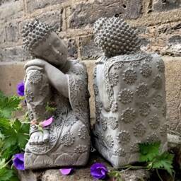 Two Beautifully Detailed Knee Buddhas Statue For The Home Or Garden. From Sius - thumbnail 3