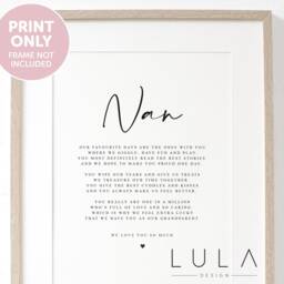 Nan Poem Unframed A4 A5 Print, Nan Grandparent Gift, Gift To Nan, Christmas Present From Grandchild Grandchildren - thumbnail 3