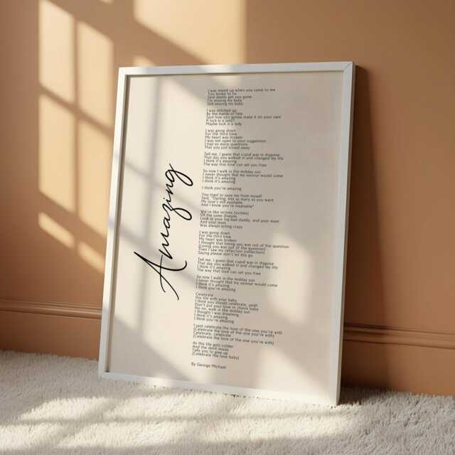 Amazing George Michael Lyric Print - Music Quote Wall Art 90S Pop Song Poster Minimalist Typography Decor For Lovers - image 1