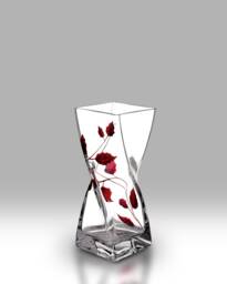 Ruby Leaf - 20cm Twist Vase By Nobile Glassware