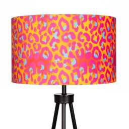 Lampshade Animal Leopard Print Velvet - Neon Pink Orange Drum Lamp Shade 25cm 30cm 35cm 40cm 45cm Table Lamp Shade, Ceiling Pendant - thumbnail 3
