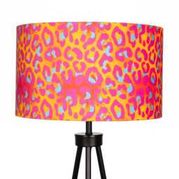 Lampshade Animal Leopard Print Velvet - Neon Pink Orange Drum Lamp Shade 25cm 30cm 35cm 40cm 45cm Table Lamp Shade, Ceiling Pendant
