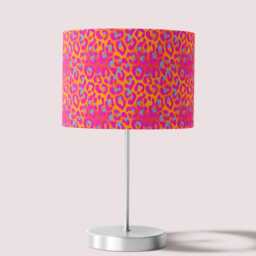 Lampshade Animal Leopard Print Velvet - Neon Pink Orange Drum Lamp Shade 25cm 30cm 35cm 40cm 45cm Table Lamp Shade, Ceiling Pendant - thumbnail 4