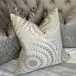 Moroccan Cushion Cover, Pillow Throw Cover Natural Silver Grey Designer Fabric/Double Sided - Worldwide Shipping - thumbnail 2