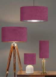 New Handmade Old Mauve Purple Pink Velvet Drum Lamp Shade Pendant Light All Shapes & Sizes Available Suitable For - thumbnail 1