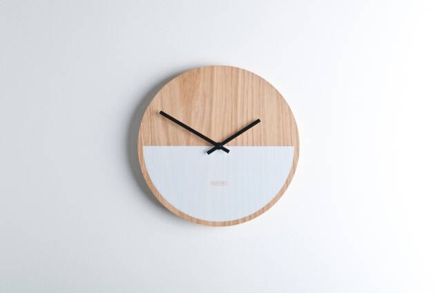 Wooden Wall Clock - Modern Minimal Design Home Decor Natural Wood- Large Handmade Silent Movement - image 1