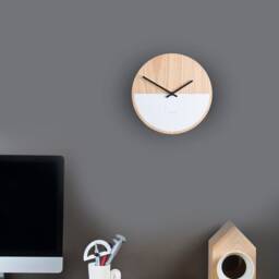 Wooden Wall Clock - Modern Minimal Design Home Decor Natural Wood- Large Handmade Silent Movement - thumbnail 3