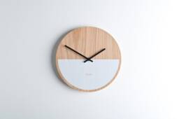 Wooden Wall Clock - Modern Minimal Design Home Decor Natural Wood- Large Handmade Silent Movement