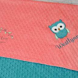 Personalized Baby Blanket-Owl Baby Blanket-Personalized Owl Minky Blanket-Minky Blanket-Minky Blanket-Baby Girl Minky Blanket - thumbnail 2