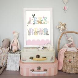 Floral Edition - Let's Read Various Colourways Nursery Print Poster Children's Prints Scandi Wall Art Liberty - thumbnail 3