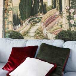 Sangria Red Handmade Cushion Cover Only With Cotton Fringe - thumbnail 3