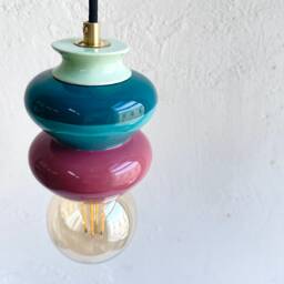 Pendant Ceramic Lamp, Hanging Lampshade, Handmade Design, Contemporary Artwork Creation, Unique Light Fixture Gift - thumbnail 2