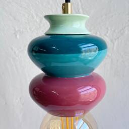 Pendant Ceramic Lamp, Hanging Lampshade, Handmade Design, Contemporary Artwork Creation, Unique Light Fixture Gift - thumbnail 3