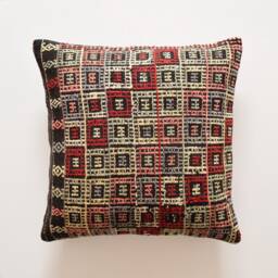 Kilim Pillow Cover 26x26 Moroccan Cushion 65x65 Pillows Kelim Kissen 26 Coussins Rug - thumbnail 1