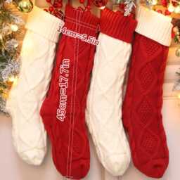 Personalized Embroidery Christmas Stockings, Custom Name Knitted Family Holiday Gifts - thumbnail 4
