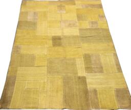 Handmade Wool Patchwork Kilim Rug, Bohemian Accent Rug - 6.4x4.7 Ft