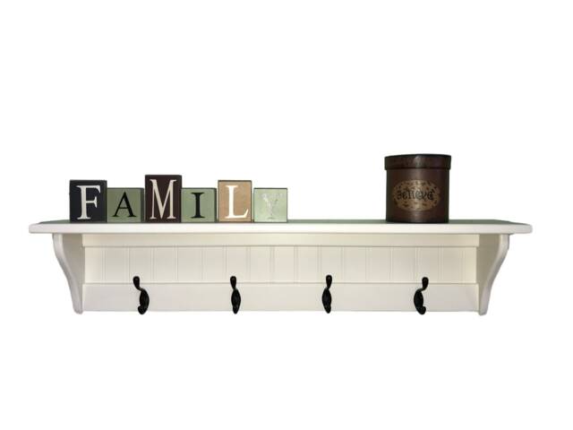 Wood Wall Shelf, Hanging Coat Rack - image 1