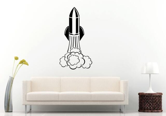 Star Space Ship Spaceship Fighter Galaxy Rocket Satellite Take Off Wall Decal Vinyl Sticker Mural Room Decor L1220 - image 1
