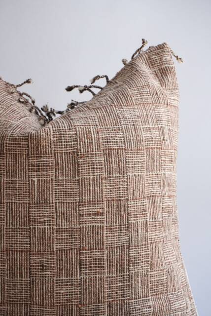 "Handmade Hemp Pillow Cover Vintage Karen Tribal Design - 26"" X 26" - image 1