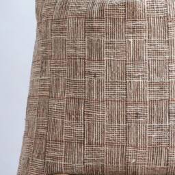 "Handmade Hemp Pillow Cover Vintage Karen Tribal Design - 26"" X 26" - thumbnail 3
