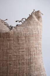 "Handmade Hemp Pillow Cover Vintage Karen Tribal Design - 26"" X 26" - thumbnail 1