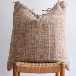 "Handmade Hemp Pillow Cover Vintage Karen Tribal Design - 26"" X 26" - thumbnail 2