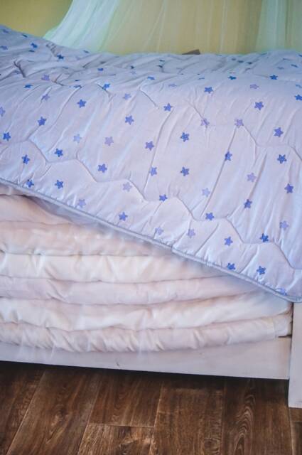 Blue Quilt Baby Blanket, Wool Blanket Kids, Throw Outdoor Stroller Newborn Gift, Girl Boy - image 1