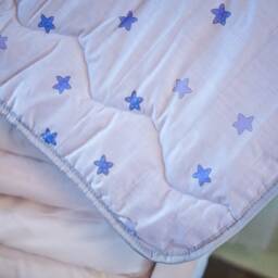 Blue Quilt Baby Blanket, Wool Blanket Kids, Throw Outdoor Stroller Newborn Gift, Girl Boy - thumbnail 2