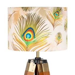 Natural Lampshade Peacock Feather Velvet 25cm 30cm 35cm 40cm 45cm Drum Lamp Shade - Birds Shade, Home Decor Ceiling Peacocks - thumbnail 1