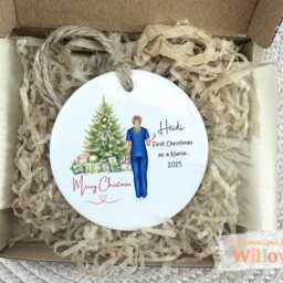 Personalised Nurse 1st Christmas Gift, Appreciation Ceramic Ornament, Graduation Ornament - thumbnail 2