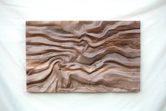 "Wood Wall Sculpture, Us Delivery Duty Paid, ""Abstract Flow 1" - image 1