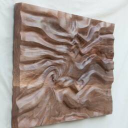 "Wood Wall Sculpture, Us Delivery Duty Paid, ""Abstract Flow 1" - thumbnail 2