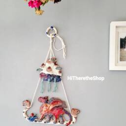 The Mysterious Dragon - Ceramic Handmade Wall Hanging Bronze Details Statement Wall Decorations. Pottery Gift Ideas. Birthday. Mythical - thumbnail 2