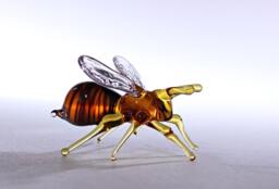 Glass Bee Blown Collectible Figurine Honey Bee , Animals Glass, Art Glass Sculpture For Sale