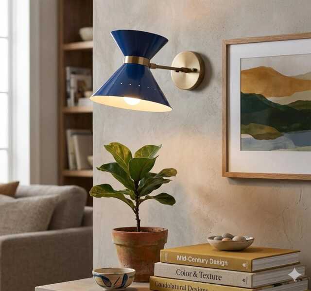 Mid Century Style Lamp Handmade Single Light Pivot Brass Wall Sconce - image 1