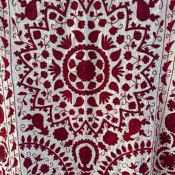 Vintage Style Suzani Quilt - Hand Stitched Embroidered Bed Cover Boho Throw Blanket Uzbek Inspired Home Accent - thumbnail 3