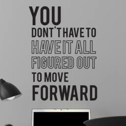 Move Forward Quote Vinyl Wall Decal - Motivational Art Sticker