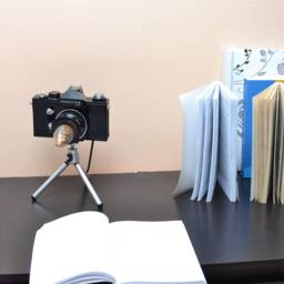 Praktica Camera Lamp Retro Desk Lamp With Tripod & Edison Bulb - thumbnail 2