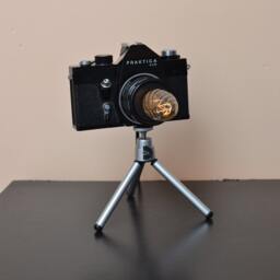 Praktica Camera Lamp Retro Desk Lamp With Tripod & Edison Bulb - thumbnail 4