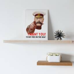 Funny Bathroom Sign Don't Pee On The Seat, Guest Decor, Toilet Humour Sign, Restroom Wall Art, Etiquette - thumbnail 3