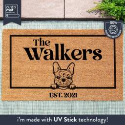French Bulldog Door Mat - Dog Doormat- Custom Pet Breed Personalized Animal Doormat Frenchie Couples Gift New Home - thumbnail 1