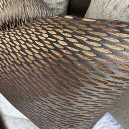 Luxury Cushion Cover, Mocha Mole Throw Pillow Cover - Designer Ashley Wilde Fabric, Ontario Textured Gold Shim Double Sided -Home Decor - thumbnail 2