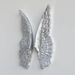 Faux Taxidermy Mini Angel Wings - Wall Decor Silver Ang10 - thumbnail 2
